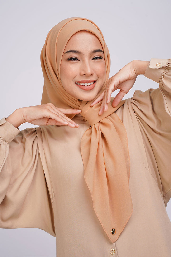 Nur Basic Chiffon Square Pastel Coral