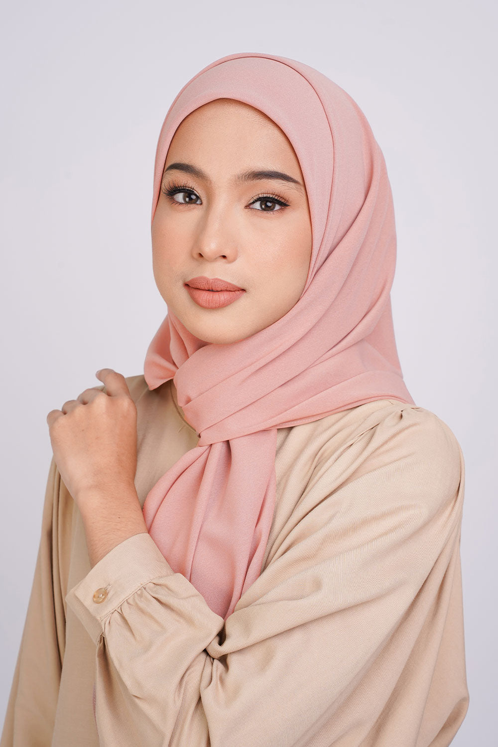 Nur Basic Chiffon Square Pink
