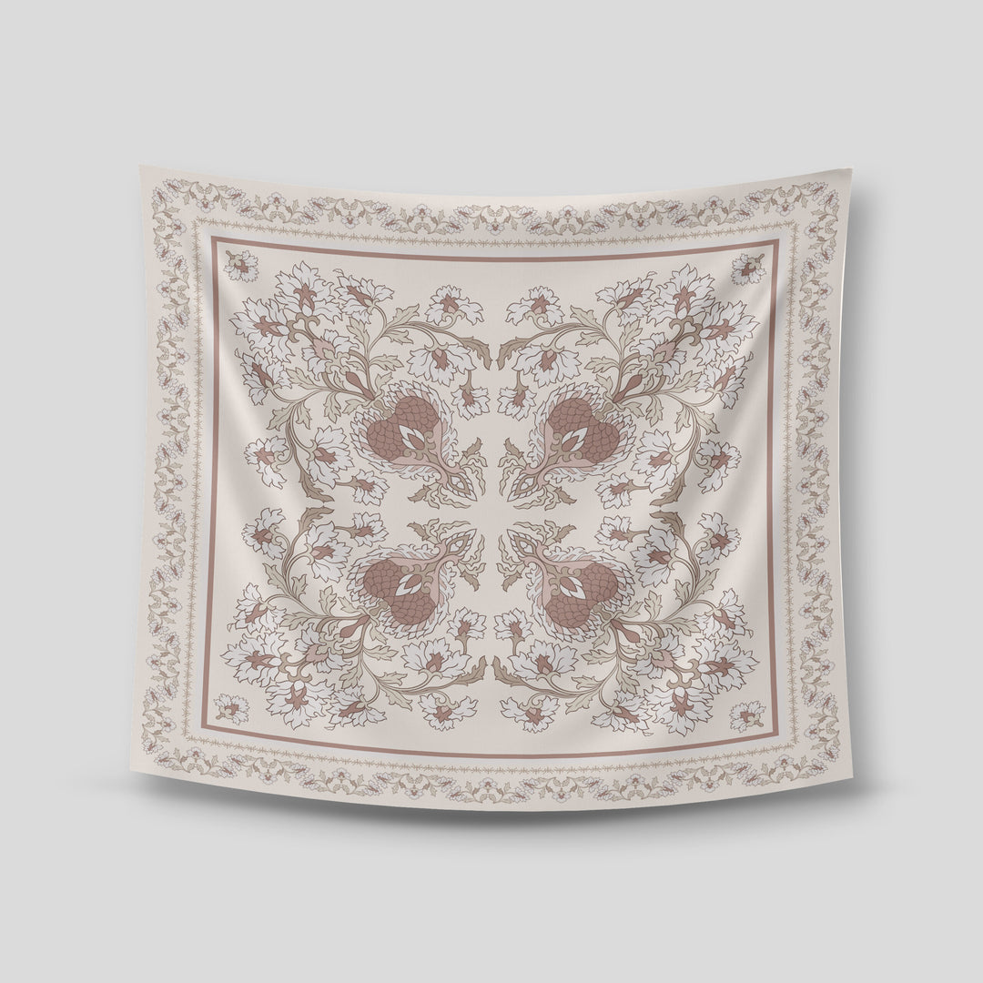 Hyra Satin Printed Square Beige