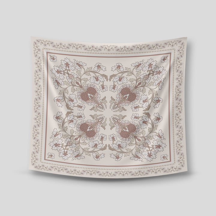 Hyra Satin Printed Square Beige