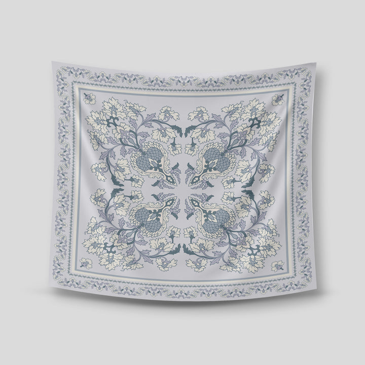 Hyra Satin Printed Square Blue