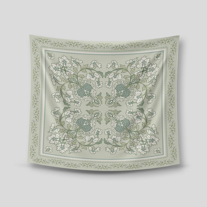 Hyra Satin Printed Square Green