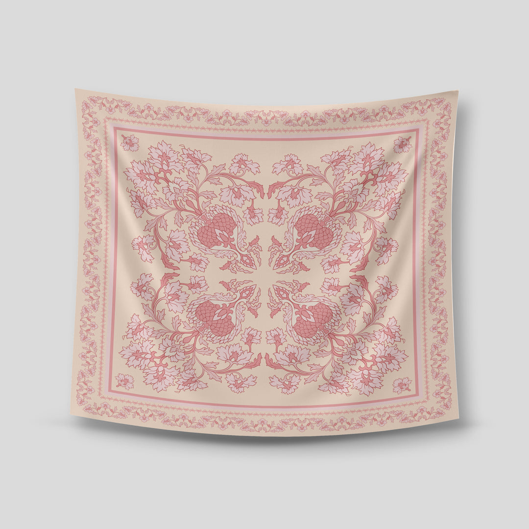 Hyra Satin Printed Square Pink