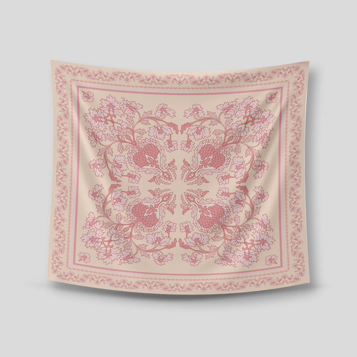 Hyra Satin Printed Square Pink