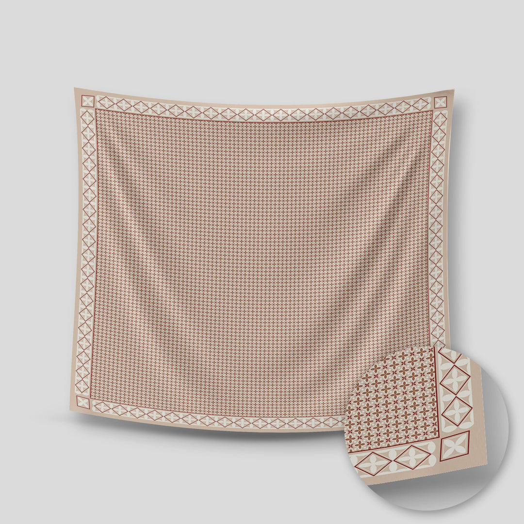 Indira Chiffon Printed Square Brown