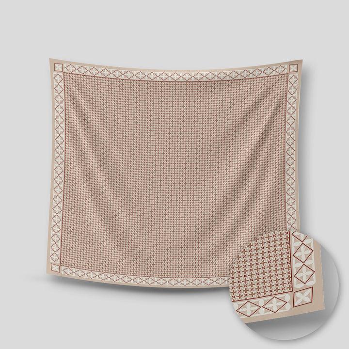 Indira Chiffon Printed Square Brown