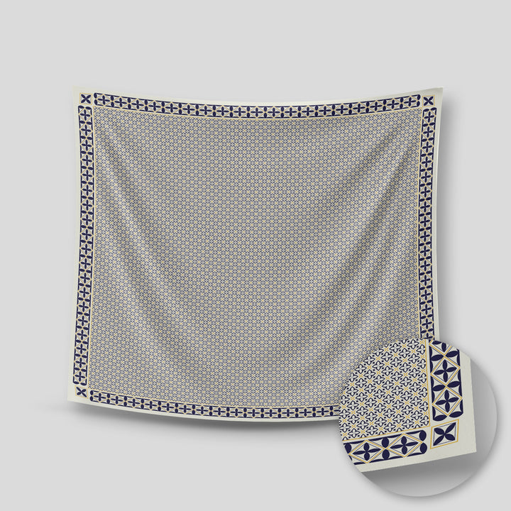 Indira Chiffon Printed Square Navy