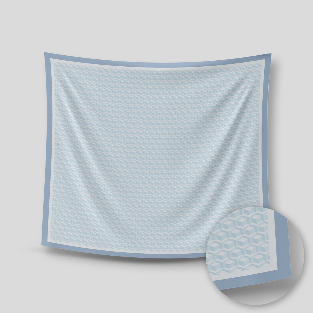 Kyra Satin Printed Square Blue