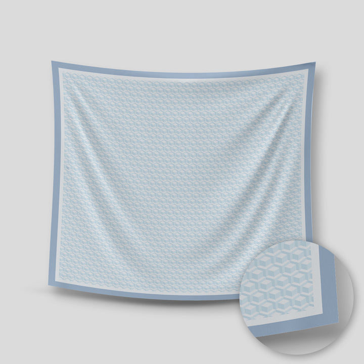 Kyra Satin Printed Square Blue