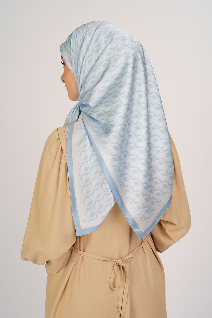 Kyra Satin Printed Square Blue