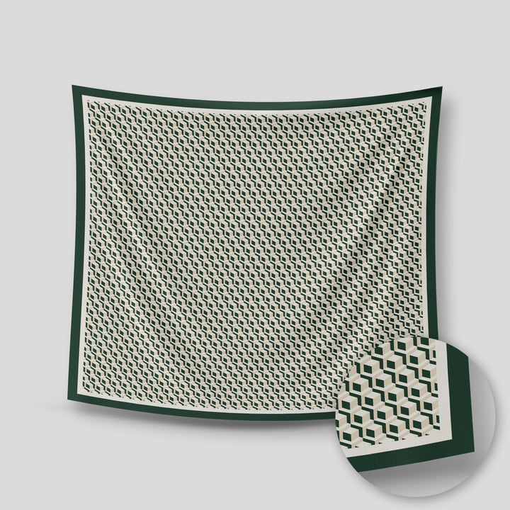 Kyra Satin Printed Square Green