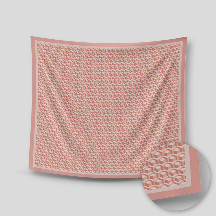 Kyra Satin Printed Square Pink