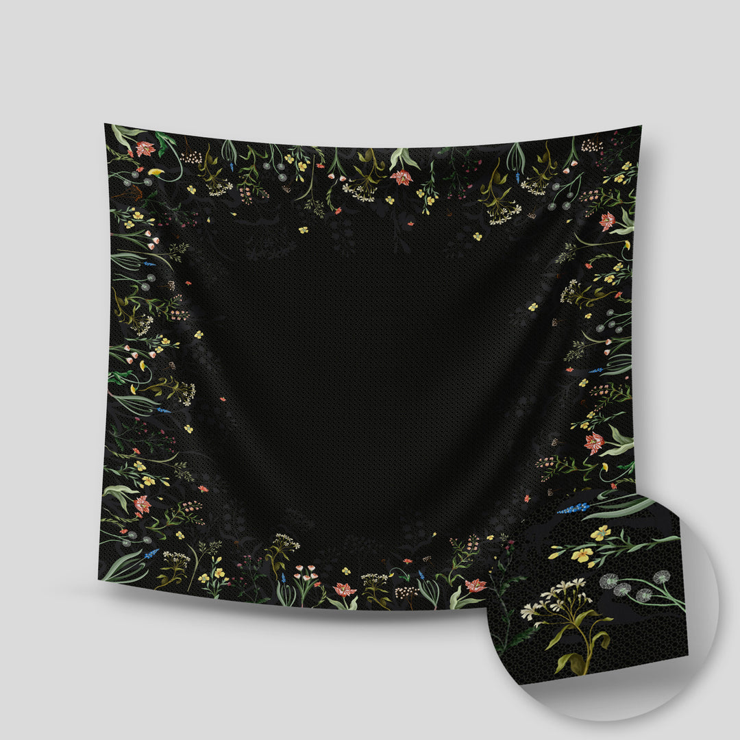 Mesha Chiffon Printed Square Black