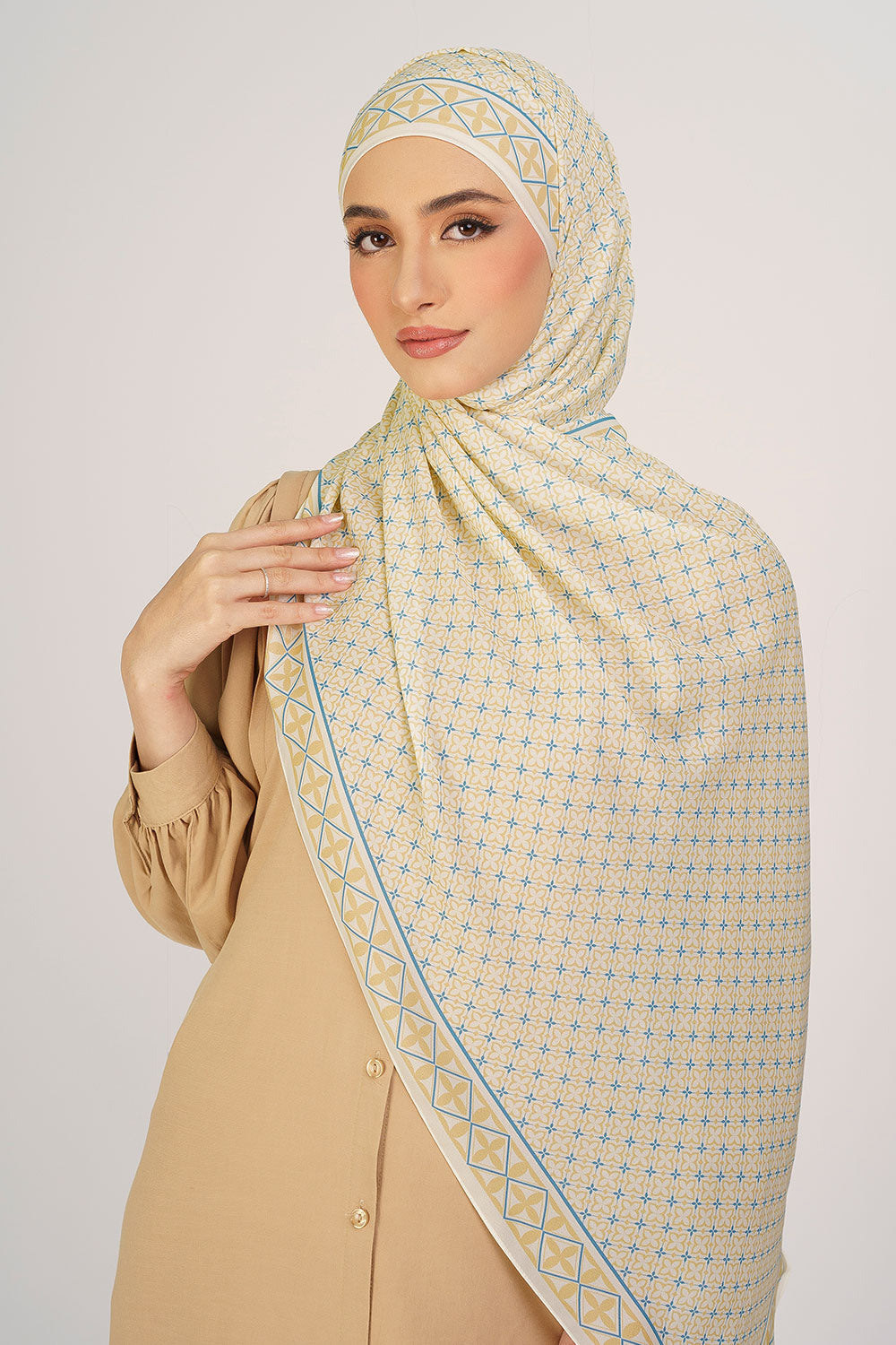 Indira Chiffon Printed Shawl Yellow