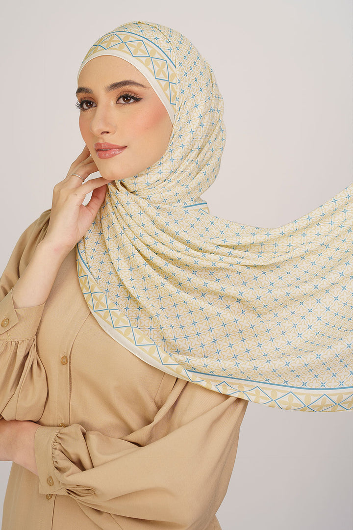 Indira Chiffon Printed Shawl Yellow