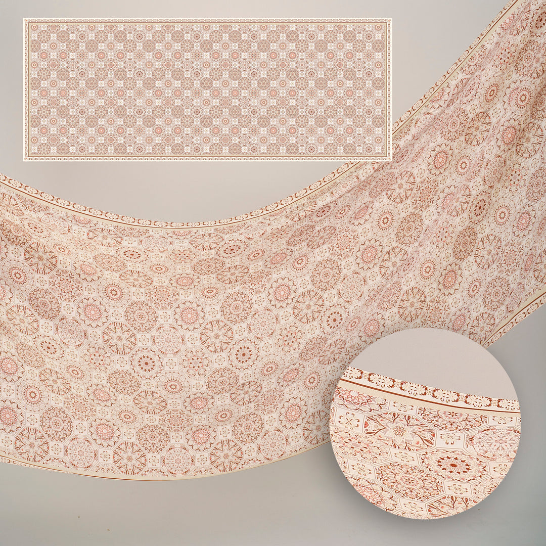 Tanisha Satin Printed Shawl Brown