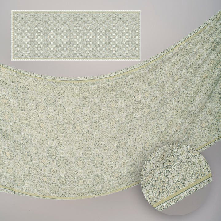 Tanisha Satin Printed Shawl Green