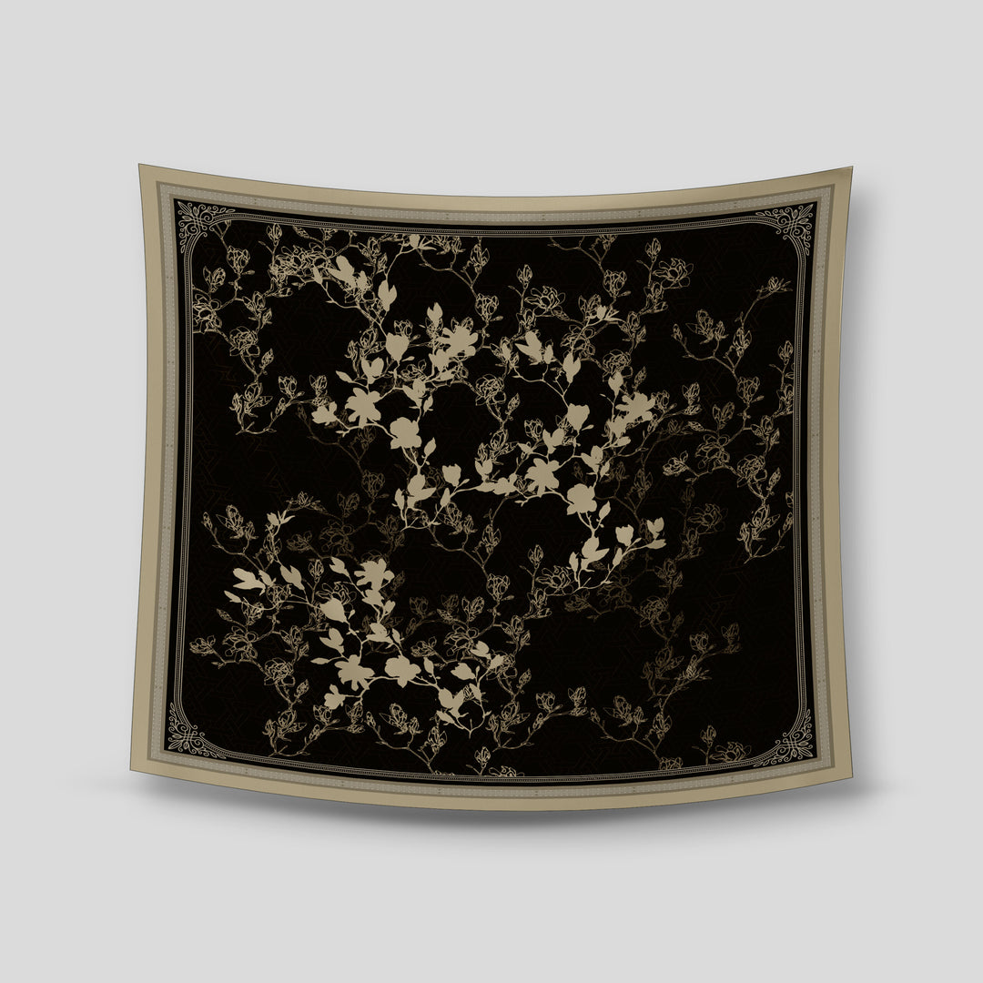 Sherly Satin Printed Square Black