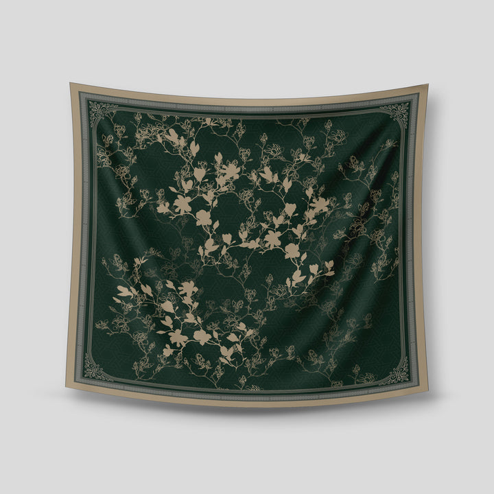 Sherly Satin Printed Square Emerald Green