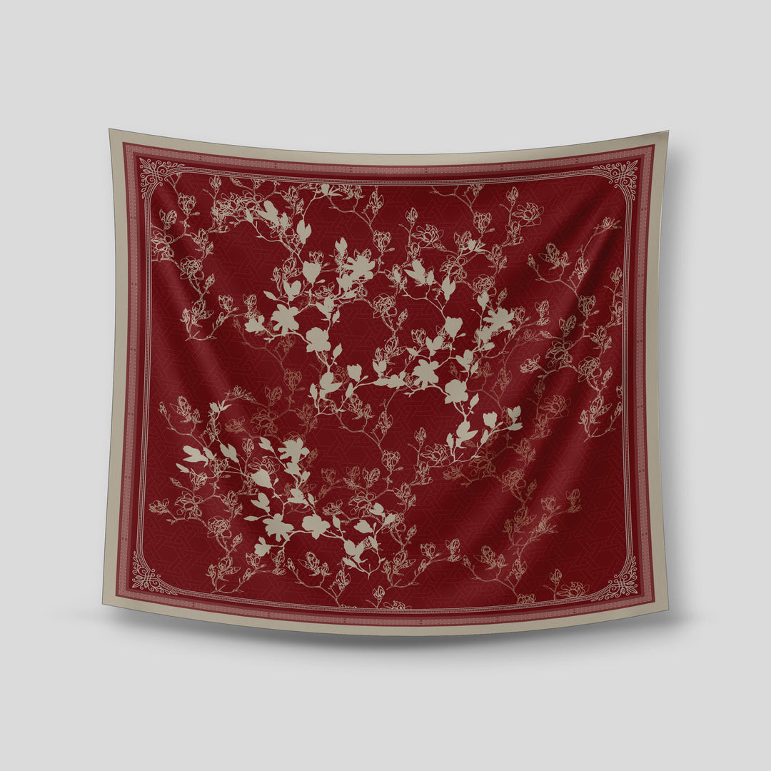 Sherly Satin Printed Square Maroon