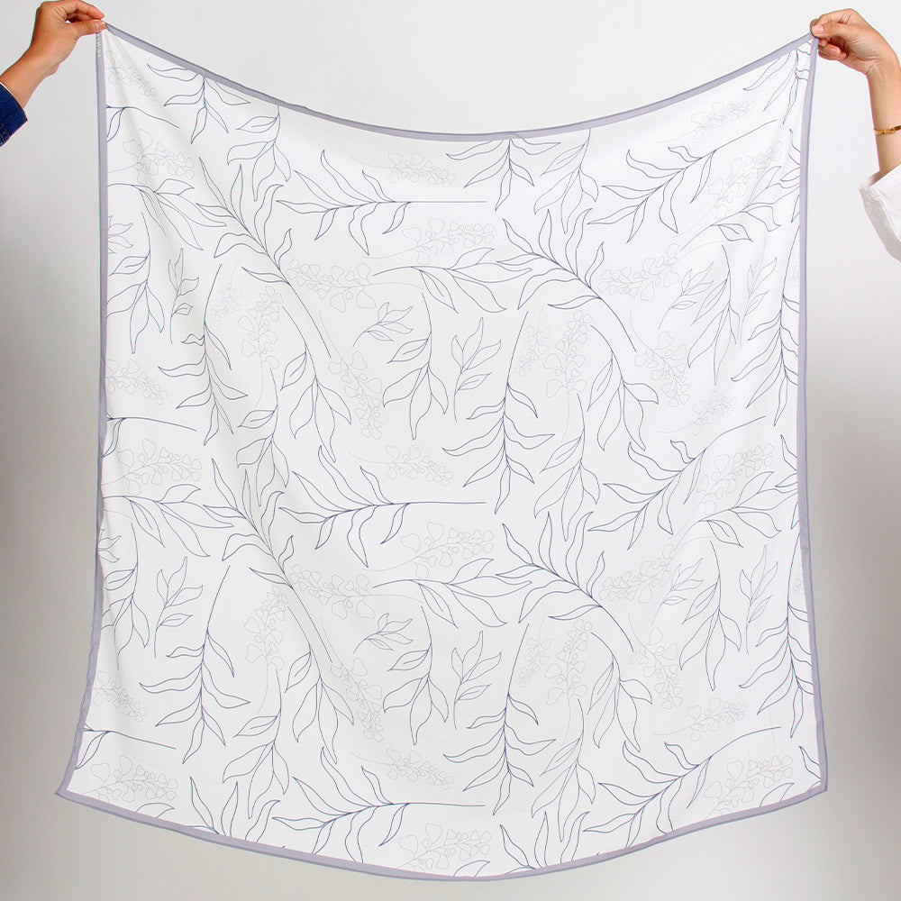 Botani Printed Square White Blue