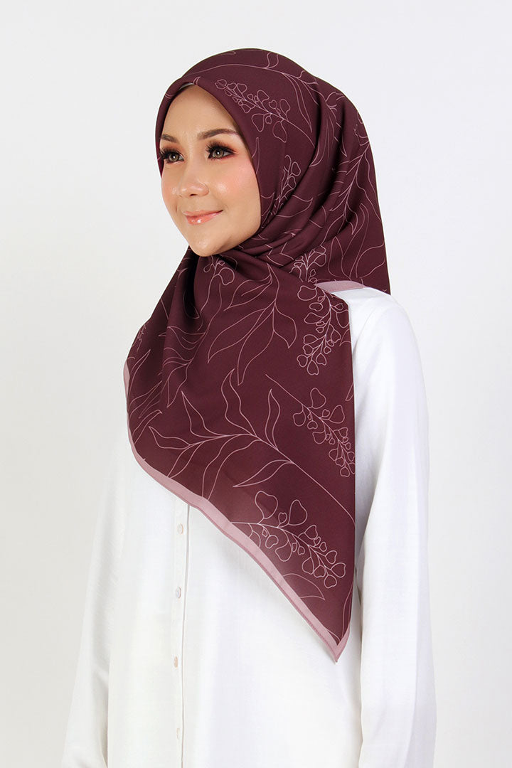 Botani Printed Square Maroon