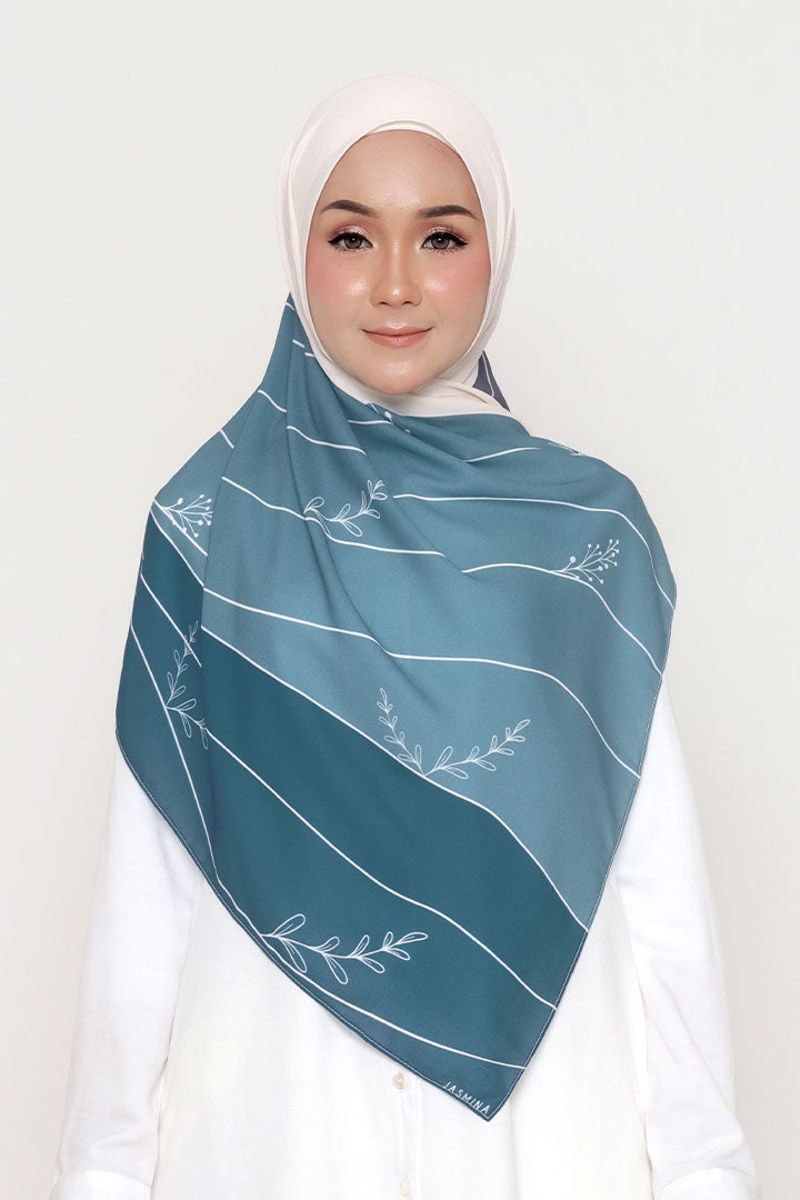 Terra Printed Shawl Teal Blue