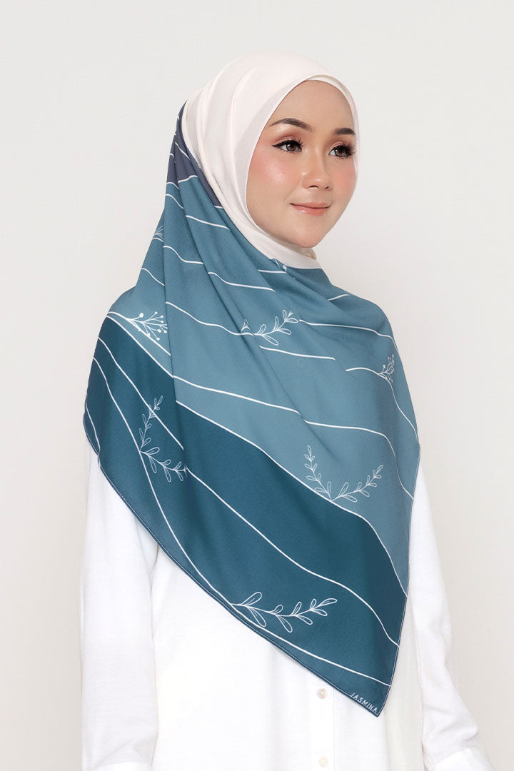Terra Printed Shawl Teal Blue