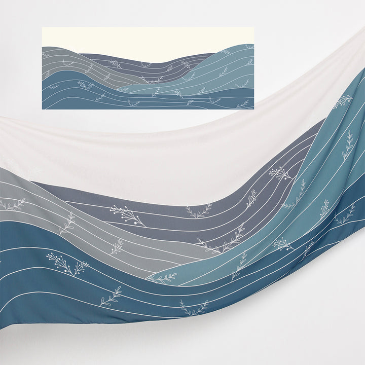 Terra Printed Shawl Teal Blue