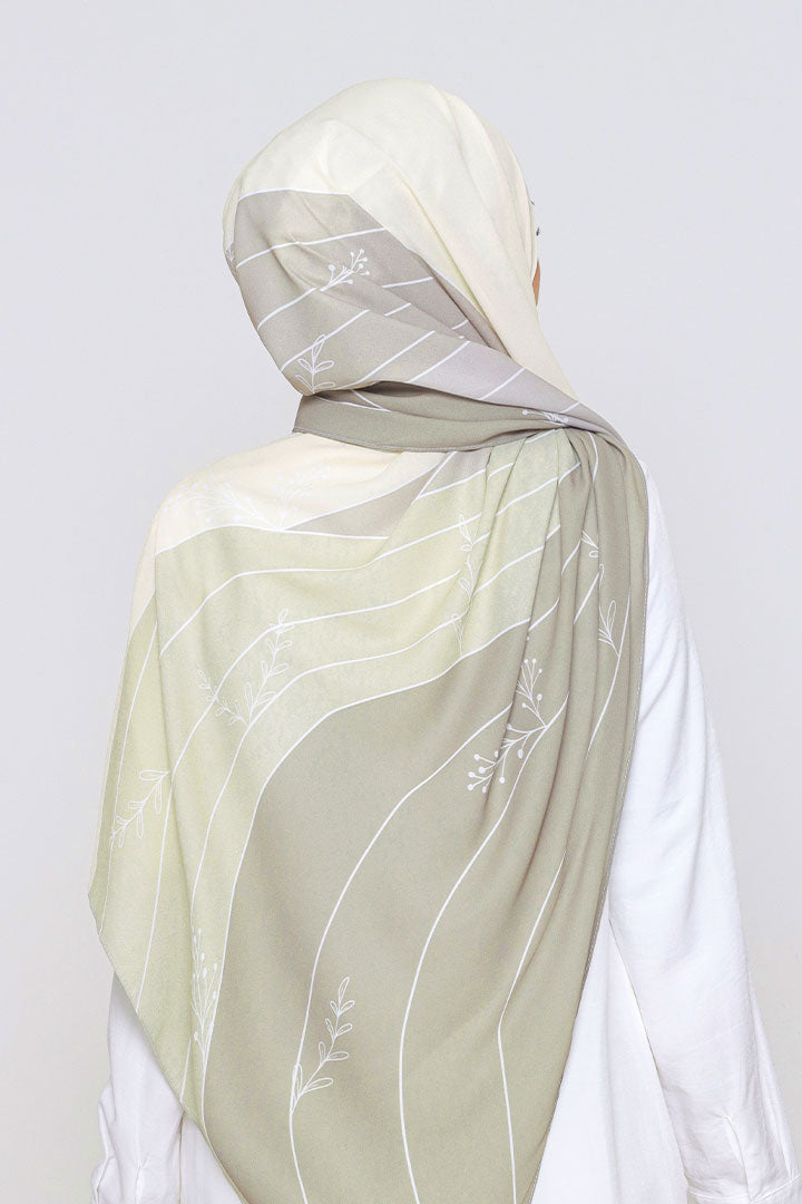 Terra Printed Shawl Sage Green