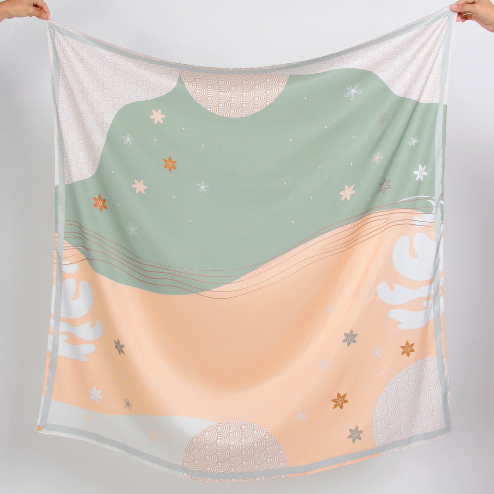 Lantana Printed Square Nude Green