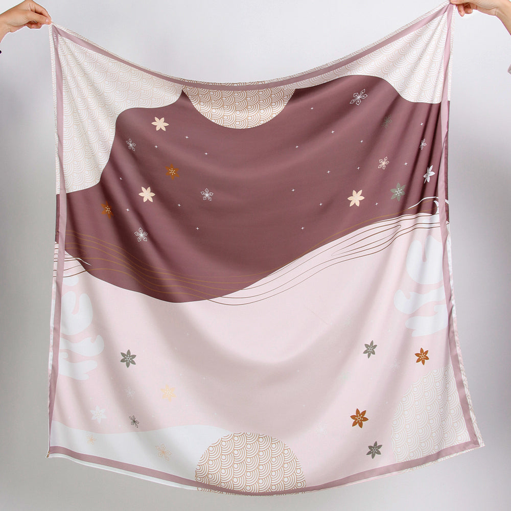 Lantana Printed Square Burgundy Pink