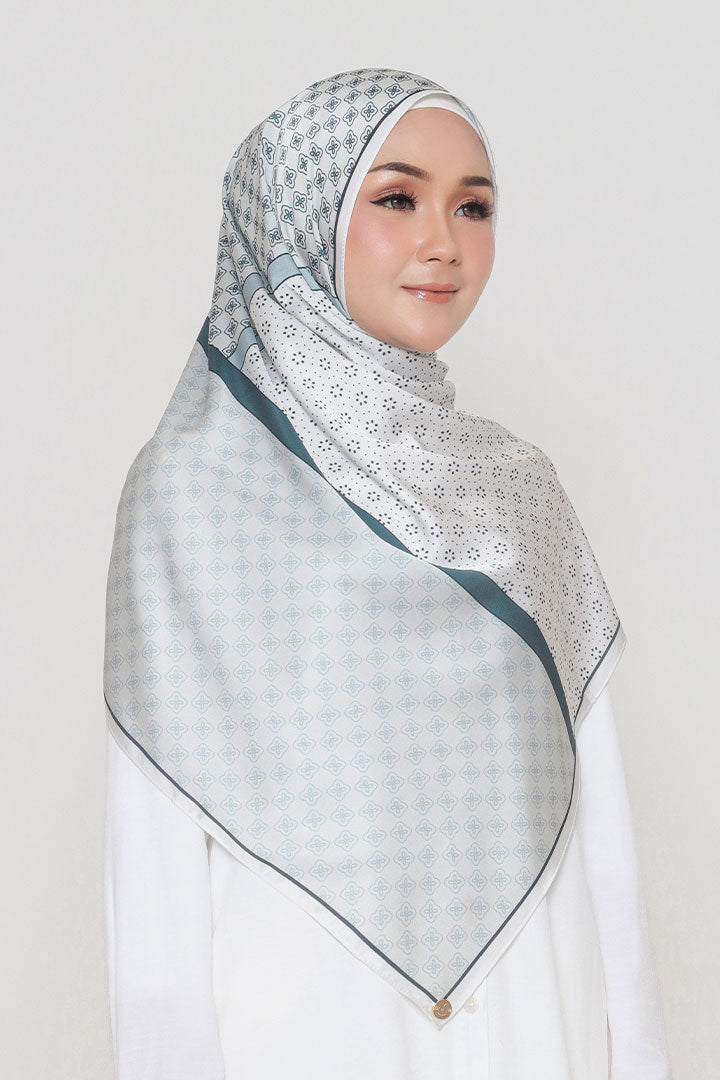 Venice Printed Shawl Teal Green