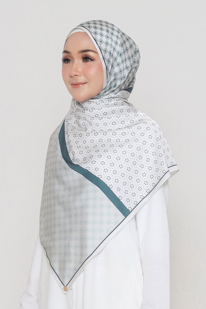 Venice Printed Shawl Teal Green