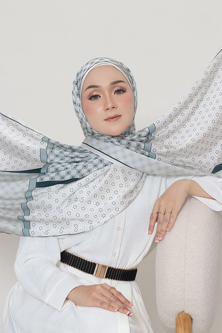 Venice Printed Shawl Teal Green