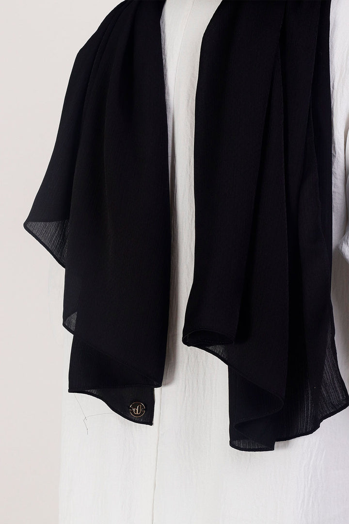 Jasmina Basic Shawl Plain Black