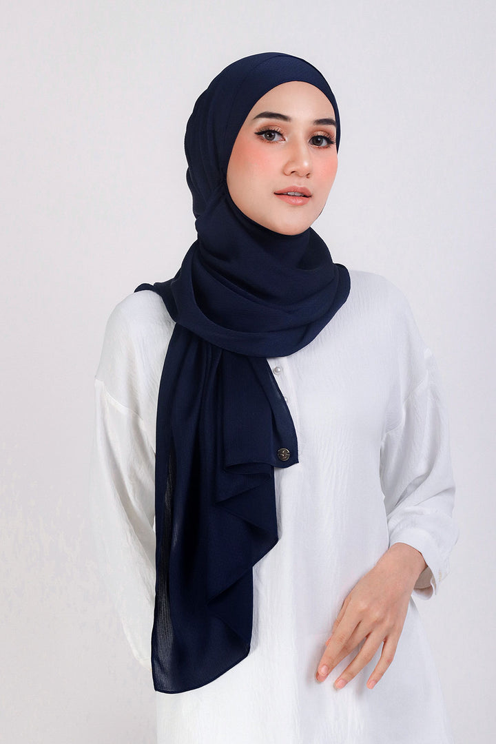 Jasmina Basic Shawl Plain Navy