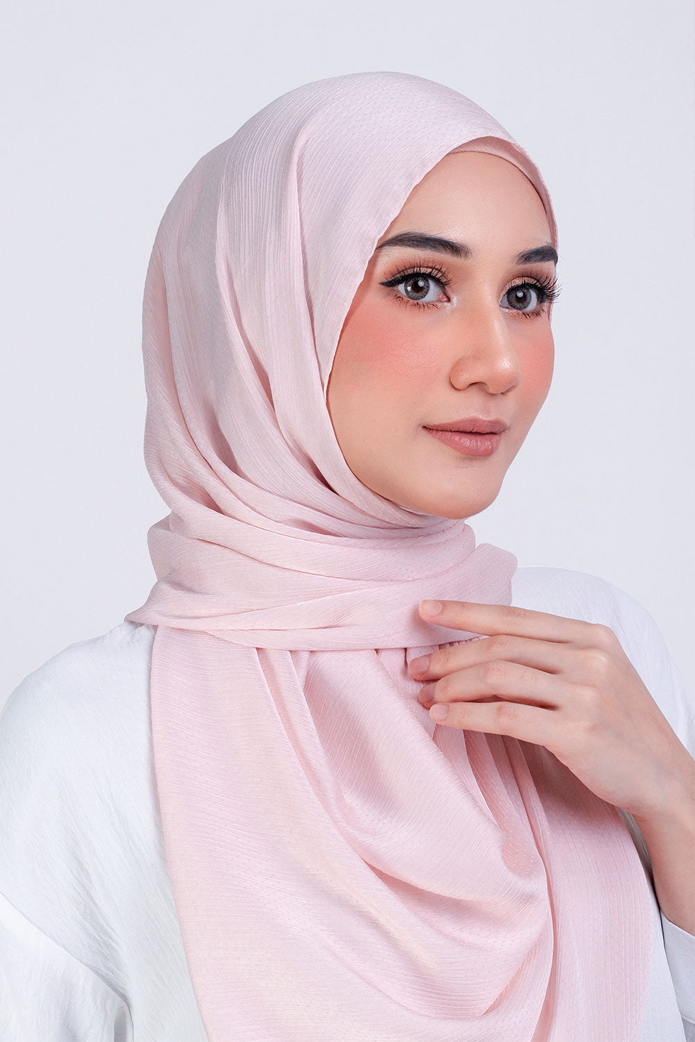 Jasmina Basic Shawl Plain Baby Pink