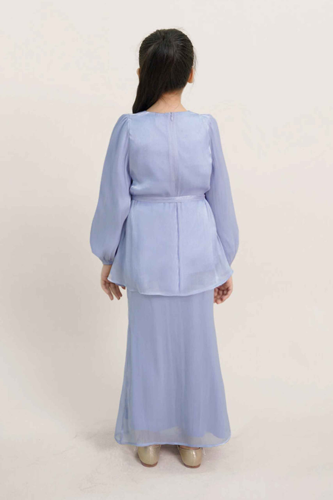Thea Kids Kurung in Steel Blue