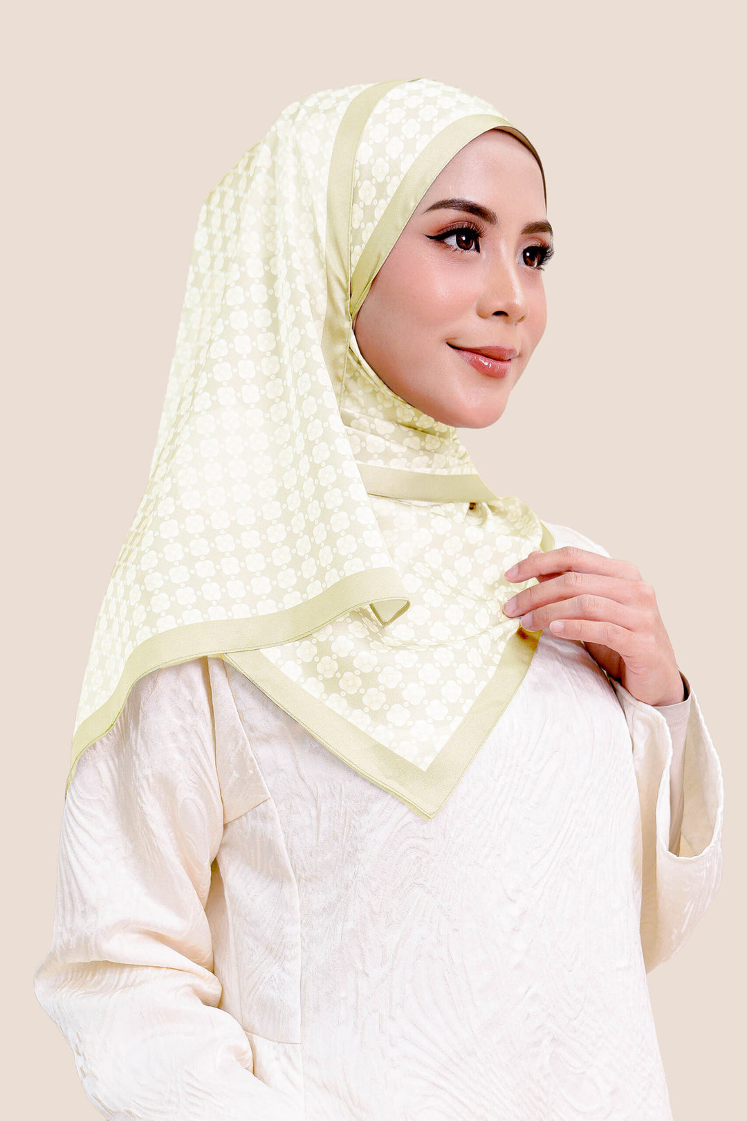 Zayna Satin Printed Shawl Gold