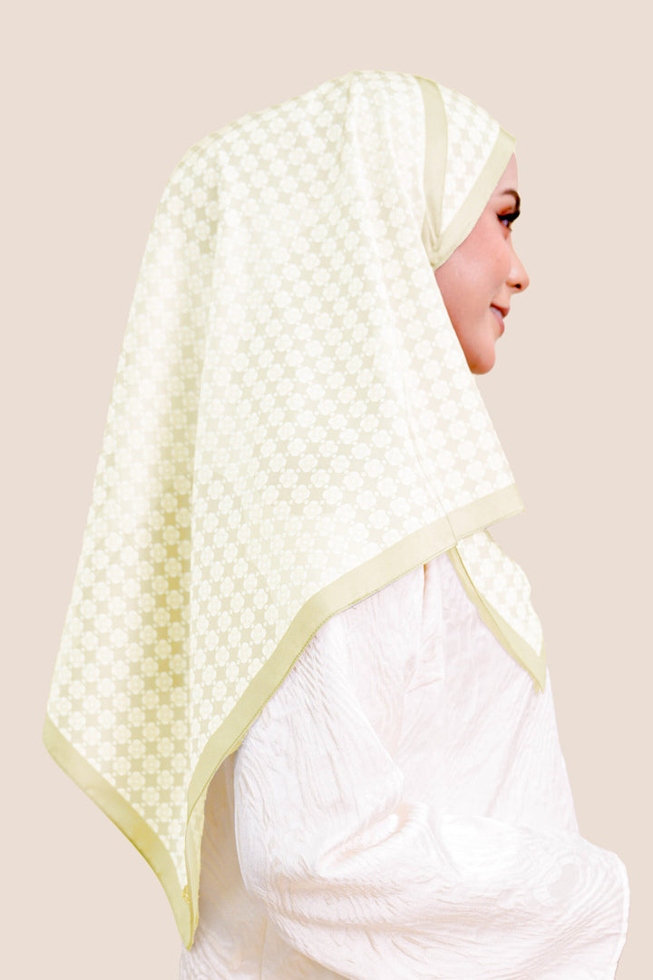 Zayna Satin Printed Shawl Gold