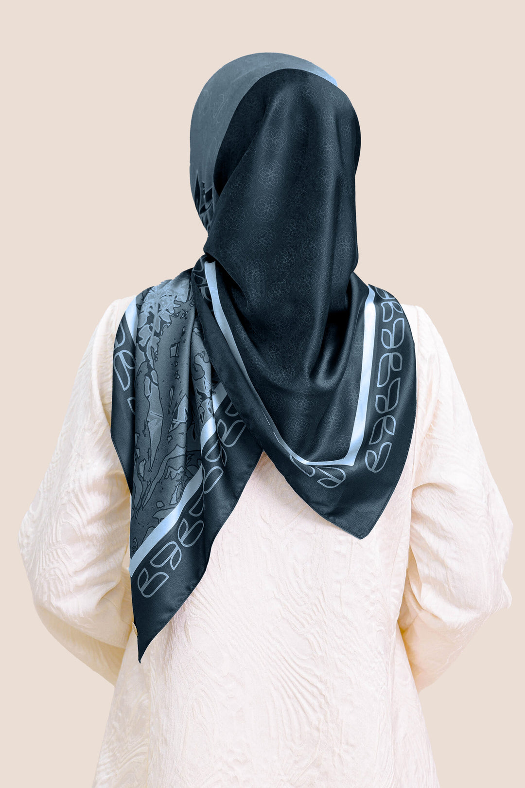 Sumayyah Satin Printed Dark Grey