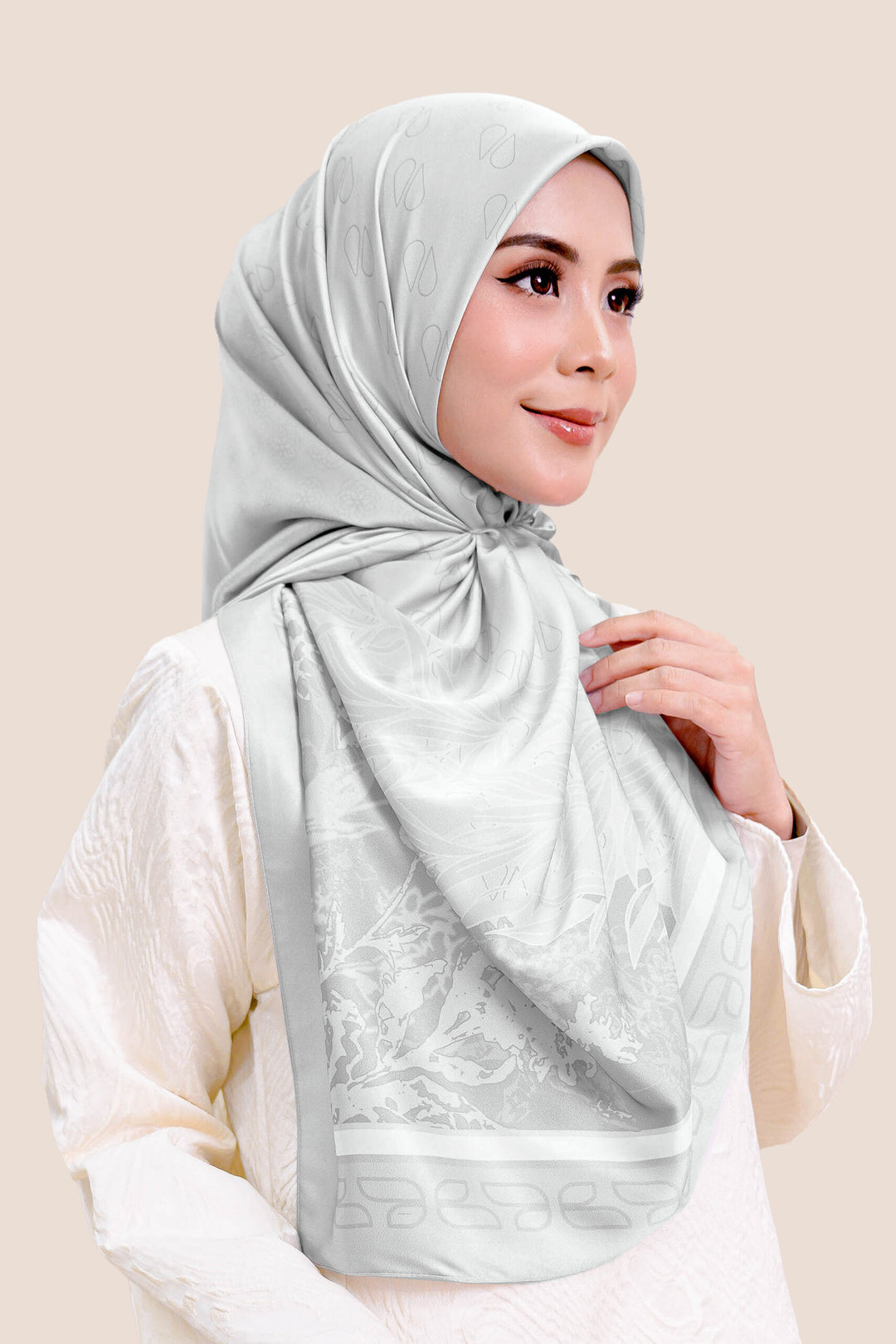 Sumayyah Satin Printed Silver