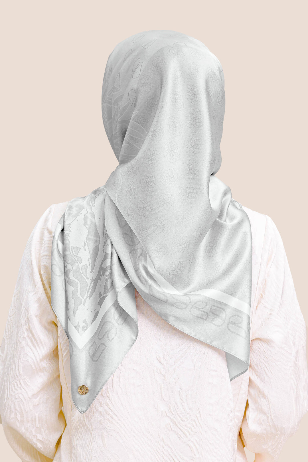 Sumayyah Satin Printed Silver