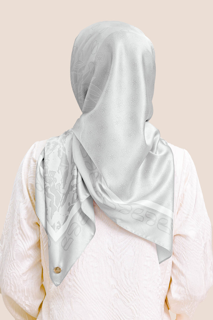 Sumayyah Satin Printed Silver