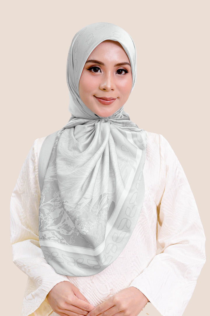 Sumayyah Satin Printed Silver