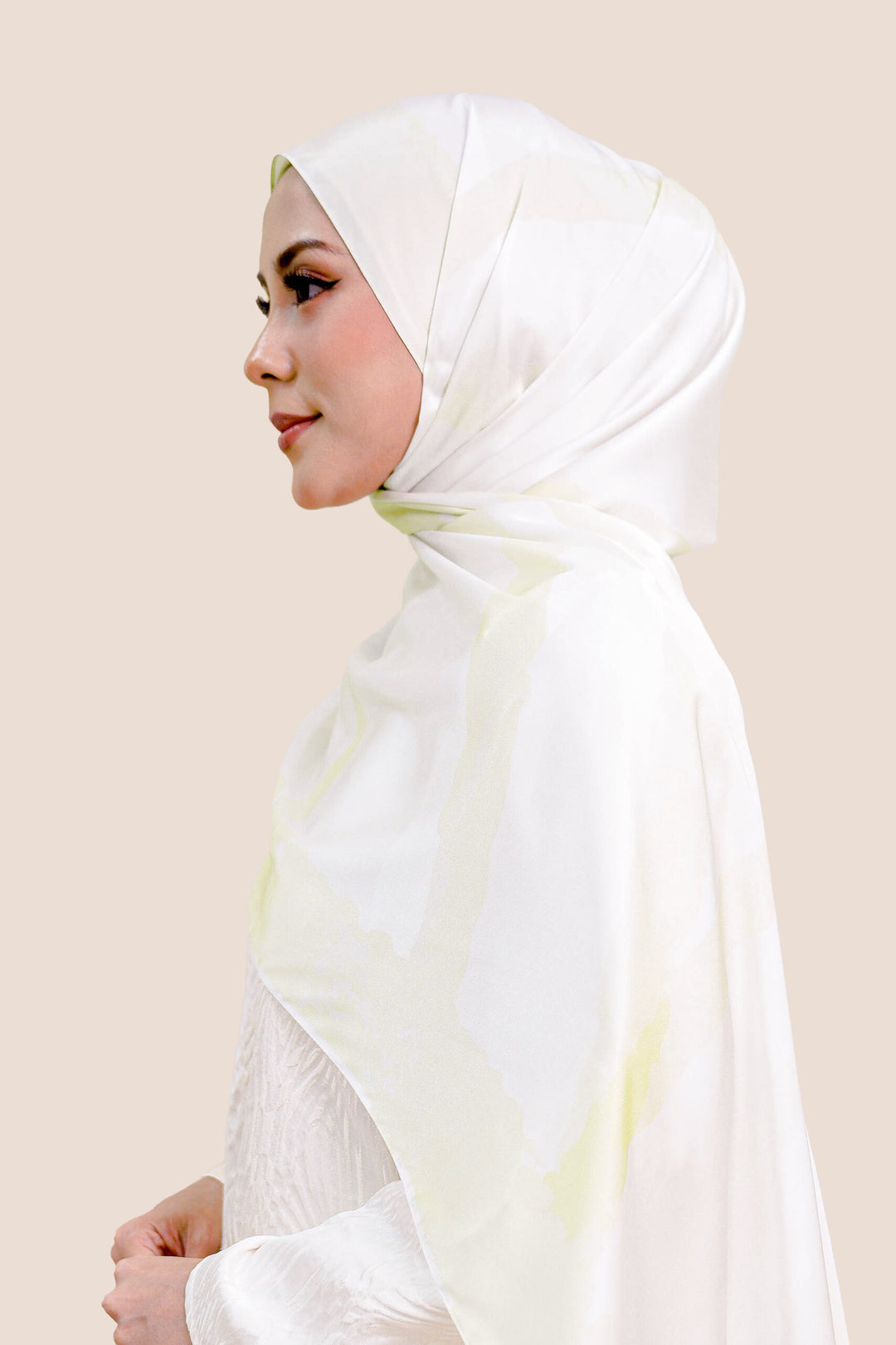 Qaisara Satin Printed Shawl Gold
