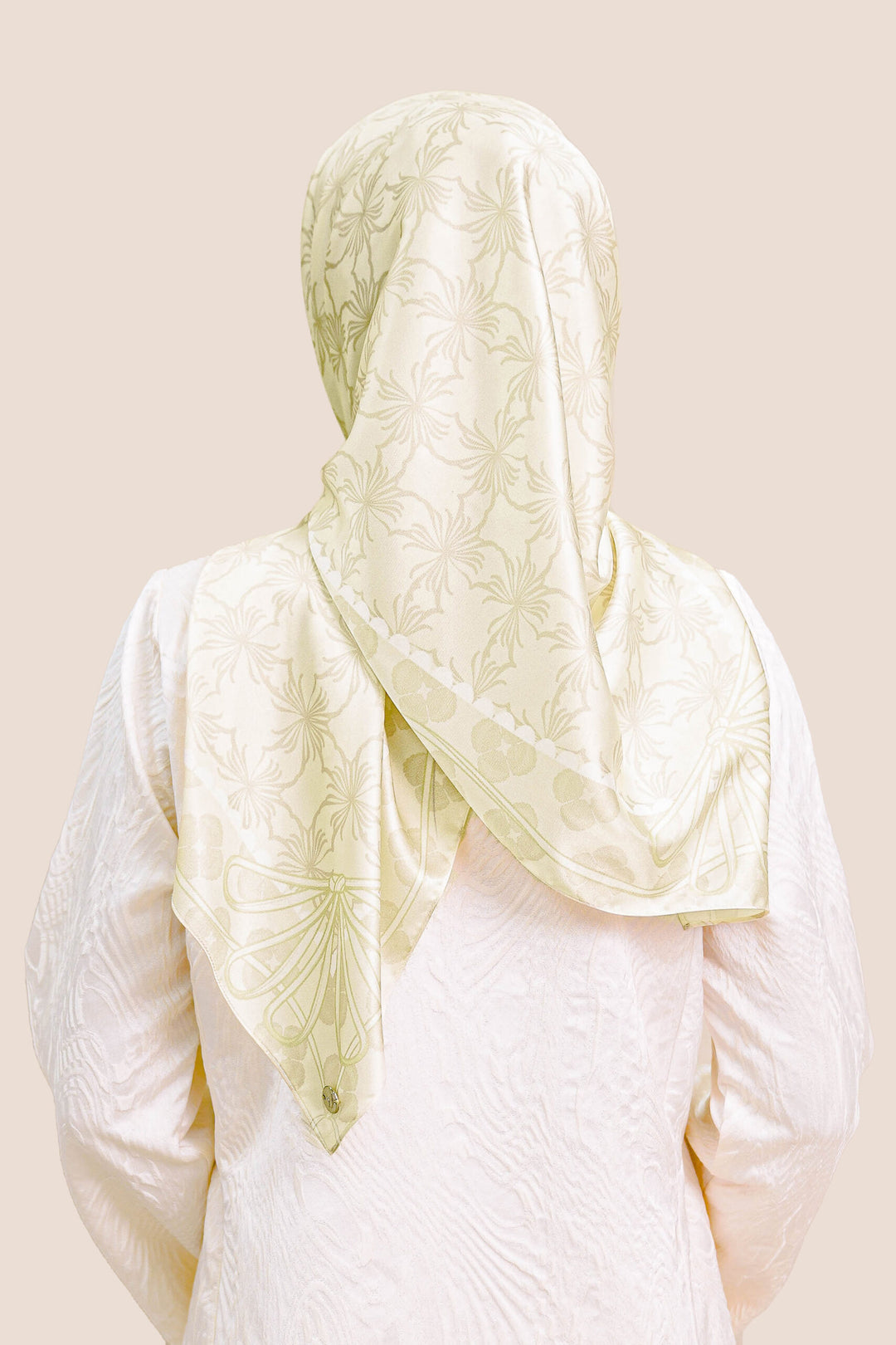 Khawlah Satin Printed Square Yellow