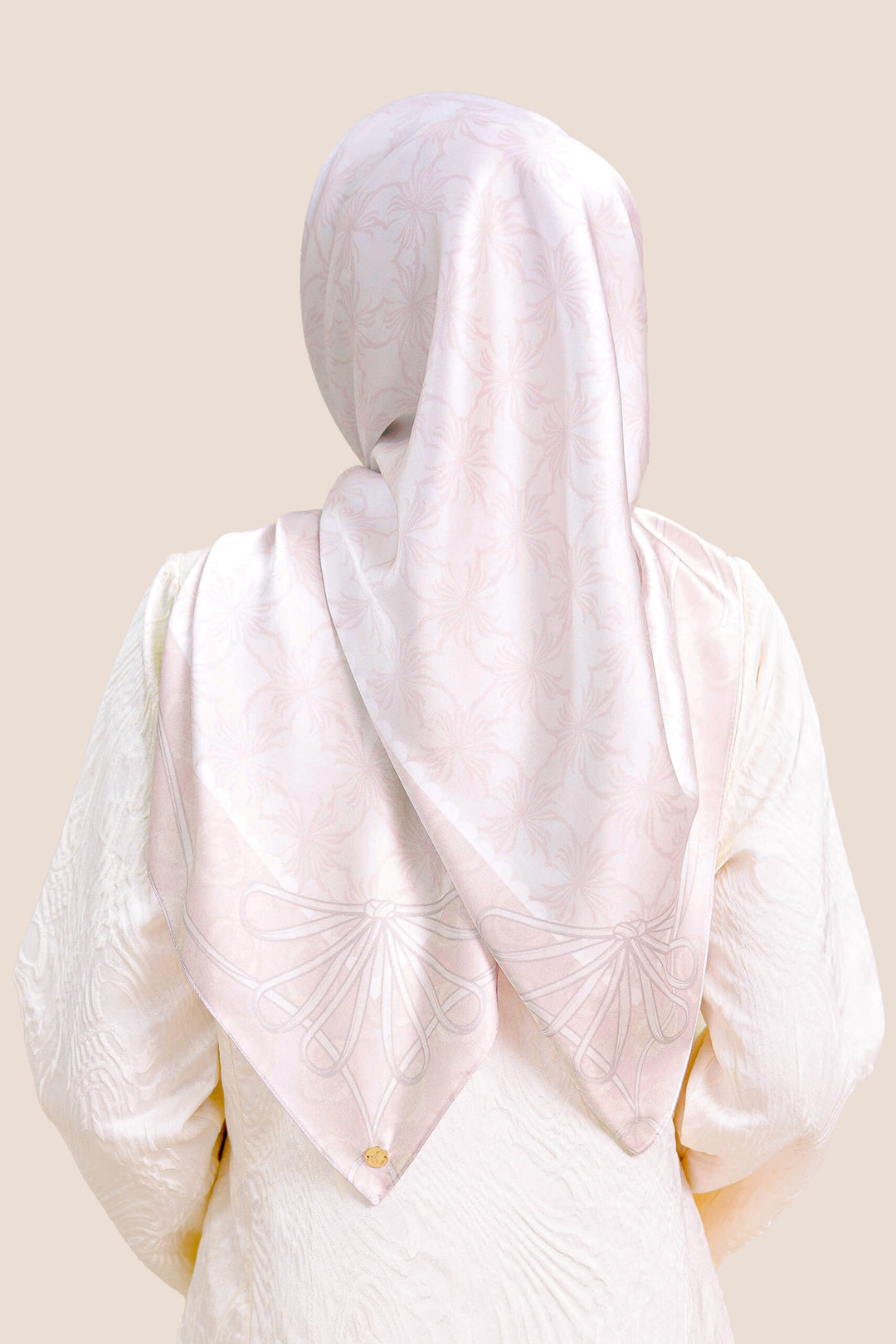Khawlah Satin Printed Square Pink