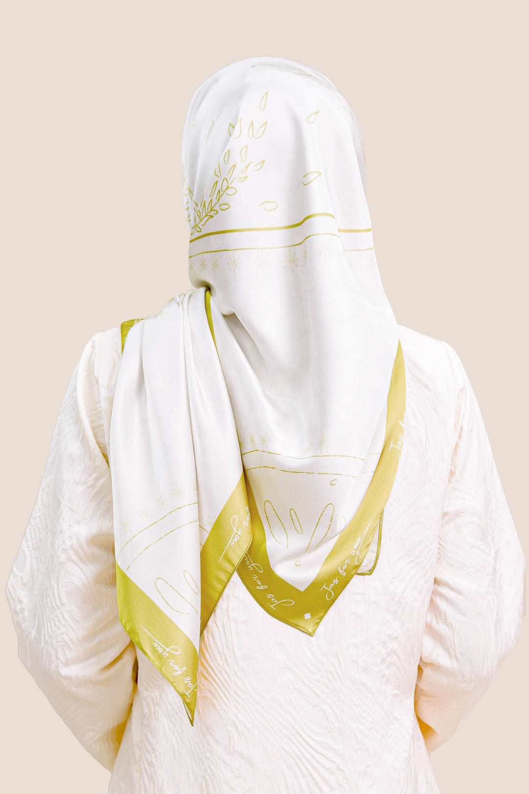 Khadeeja Satin Printed Square Gold